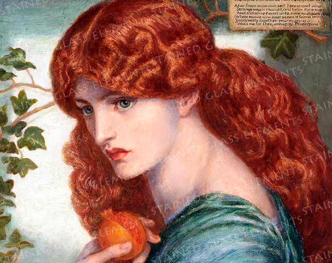 Preraphaelites ceramic decal waterslide transfer for ceramics tiles glassfusing enameling beads and mosaic firing temperature 1400-1562 ºF