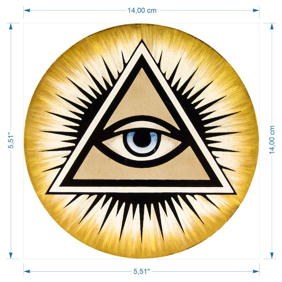 Freemason ステンドグラス プロビデンスの目、窯焼きステンドグラス、フリーメーソンのサン