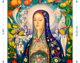 Ceramic decal for ceramics glass fusion and enameling firing temperature 760-850 ºC (1400-1562 ºF) visionary art Stella Virgin