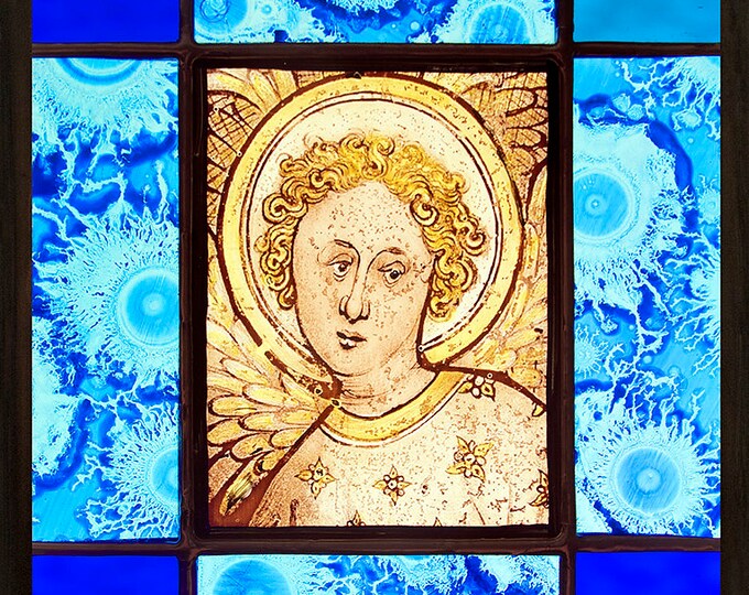 Angel suncatcher, stained glass, kilnfired glass, glass painting angel, classic stained glass, Angel, ангел, blue Angel, beautiful gift, art