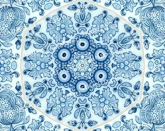 Delftware ceramic transfer, 750-850ºC, fusible transfers, image transfers, decals hot glass, decals for enamelling, kaleidoscope decals, art