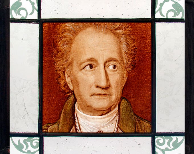 Goethe stained glass, Goethe suncatcher, Johann Wolfgang von Goethe, kilnfired glass, scientist, poet, original gift, nice gift, gift idea