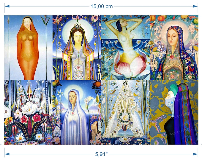 Spiritual females ceramic decals fusible transfers for ceramics glass fusing enameling firing 1400-1562 ºF, 750-850ºC symbolism stella