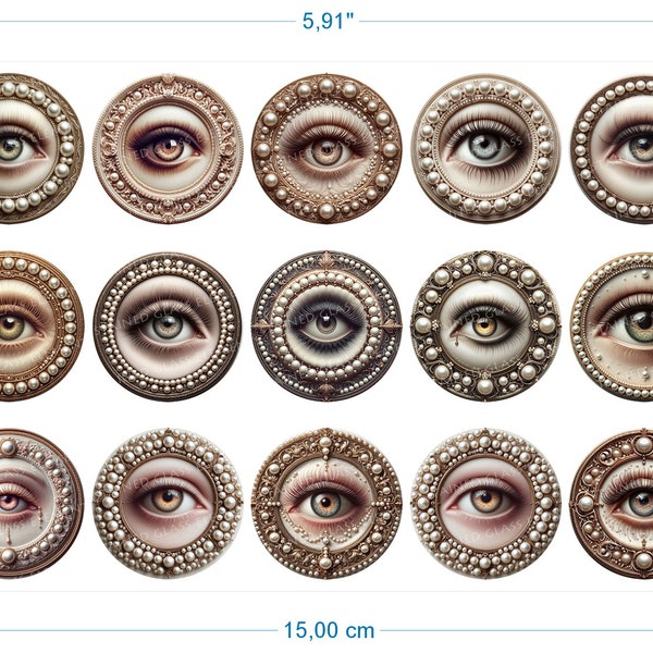 Eyes ceramic decals waterslide transfer for decoration of ceramics glass fusing enameling firing temp 720-800 ºC or 1328-1472 ºF Lover's Eye