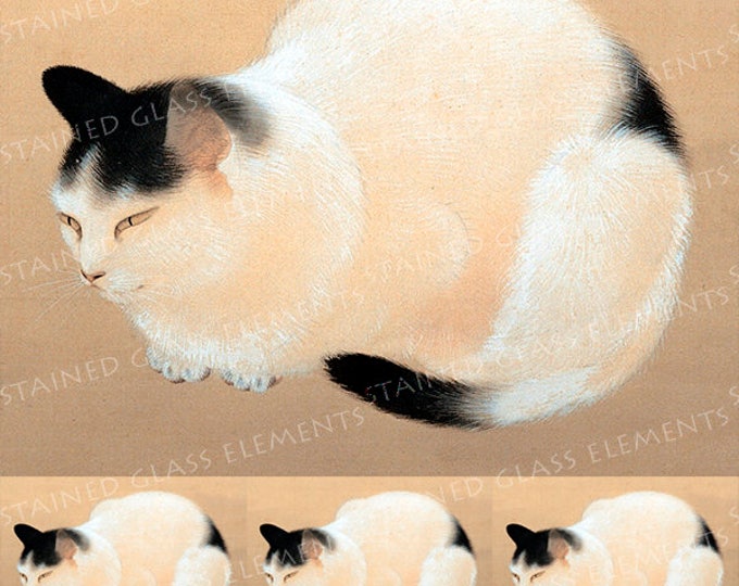 Japan ceramic decals, Japanese ceramic decals, decals sheet, Japan, cat ceramic decals, ceramic decal sheet, cat decals, Japan, cat transfer