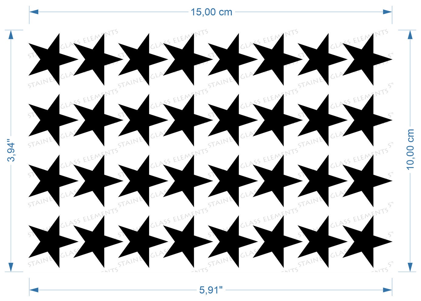 Black stars ceramic decal five pointed star sheet fusible transfers for ...