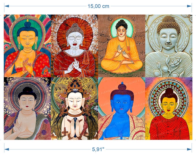 Buddha ceramic decals waterslide transfers for decoration of ceramics glass fusing enameling firing temp 720-800 ºC or 1328-1472 ºF Buddhas