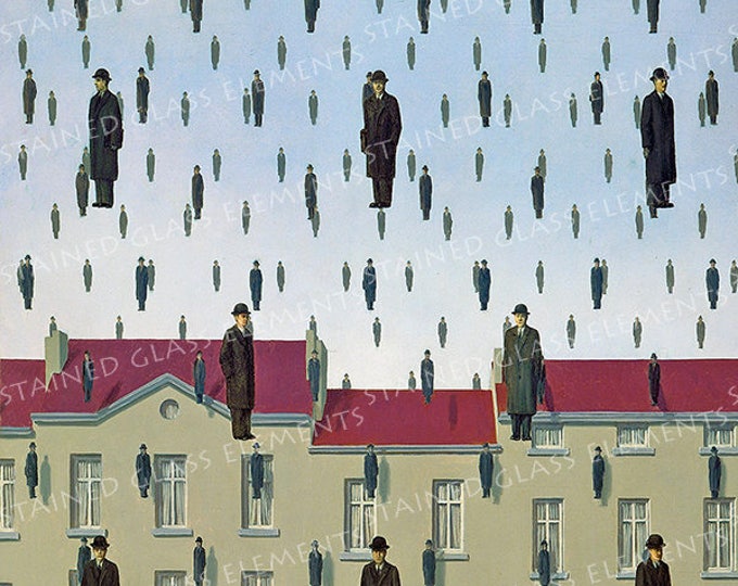 Surrealism ceramic decal, ceramic decals 1400-1562 ºF, raining men, surrealistic, surrealism ceramic transfer, beautiful ceramic decals