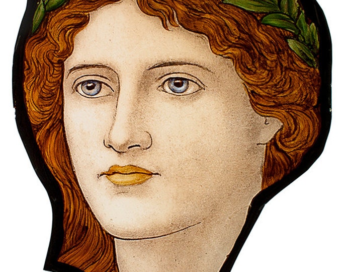 Apollo stained glass fragment, stained glass fragment, Apollo, stained glass, Apollo suncatcher, suncatcher, greek mythology, Xmas gift, art