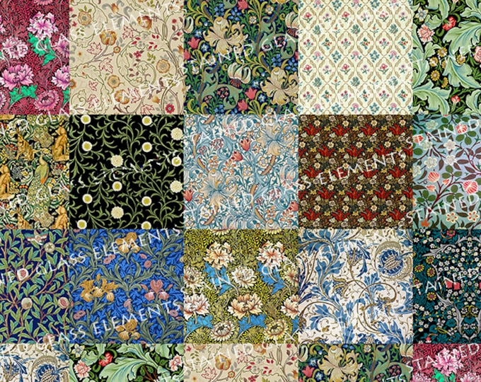 William Morris ceramic decal, fine art ceramic decals, Pre-Raphaelite ceramic decals, ceramic decal sheet, arts and crafts, ceramic transfer