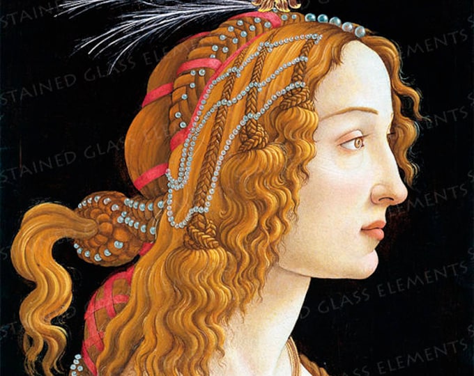 Botticelli ceramic decal, renaissance decals, portrait of a young woman, ceramic transfers, renaissance decals, ceramic decals 1400-1562 ºF