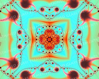 Ceramic decals, kaleidoscope, 750-850ºC, fusible transfers, image transfers, decals for enameling, decals hot glass, fractal decals, fractal