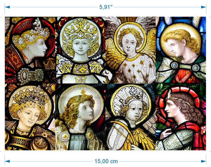 Angels ceramic decals waterslide transfers for decoration of ceramics glass fusing enameling firing temp 720-800 ºC or 1328-1472 ºF