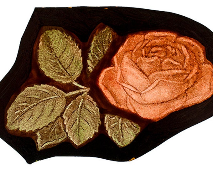 Rose stained glass fragment, classic stained glass, rose, kilnfired stained glass, rose glass painting, vitrail, beautiful stained glass