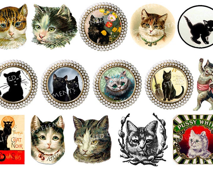 Cats ceramic decals, brooches ceramic decals, decals sheet, decals for enameling, ceramic decals for pedants, cats, cat ceramic decals, cat