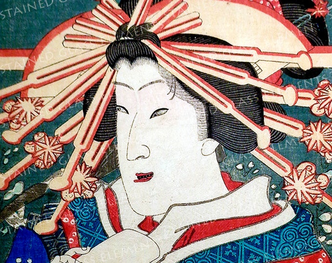 Japan decal, ceramic decals sheet, decals sheet, Japan, geisha ceramic decal, ceramic decal sheet, Geisha decals, vintage Japan, セラミックデカール