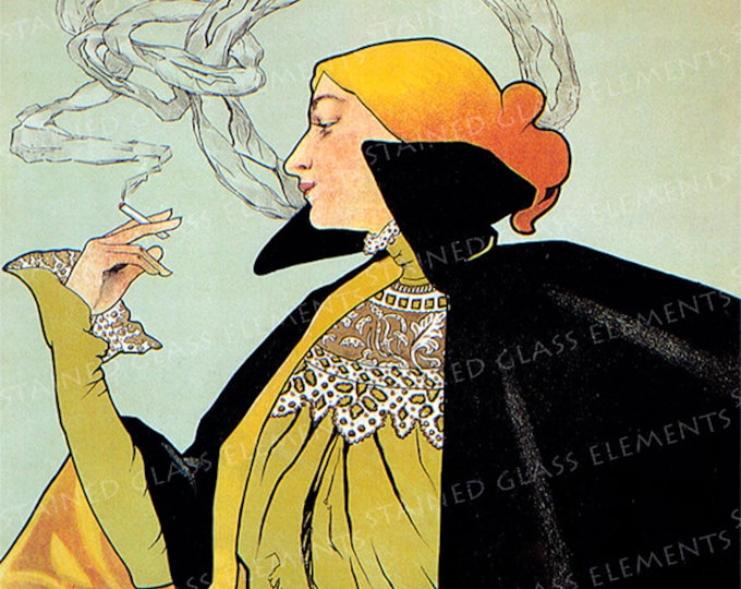 Art deco ceramic decals, ceramic decals 1400-1562 ºF, ceramic decals, art dedo girl ceramic decal, ceramic decals, cigarette, black, smoking