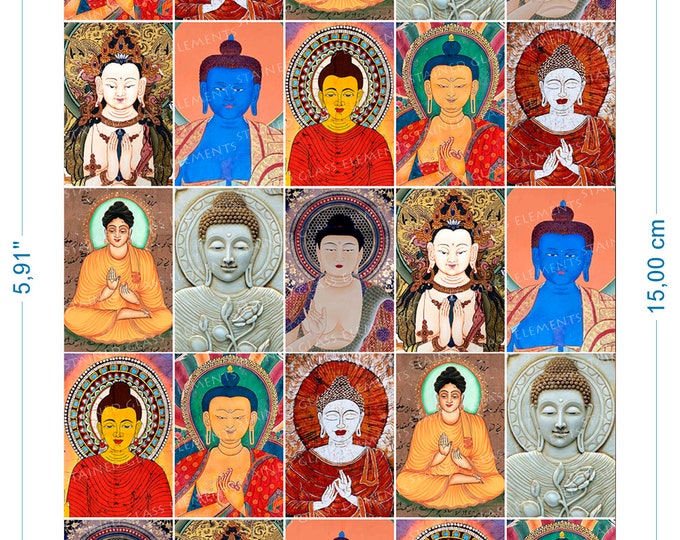 Buddha ceramic decals waterslide transfers for decoration of ceramics glass fusing enameling firing temp 720-800 ºC or 1328-1472 ºF Buddhas