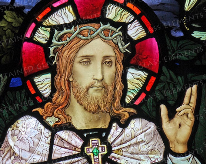 Jesus fusible decal, Pre-Raphaelite decal, ceramic decal, stained glass, decals for ceramics, decals for enameling, keraamiset tarrat, 陶瓷貼花