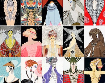 Erté ceramic decals, Erté decals, art deco decals, Erté, decals jewelry, decal enameling, decals ceramics, decals glassfusing, art deco, fun