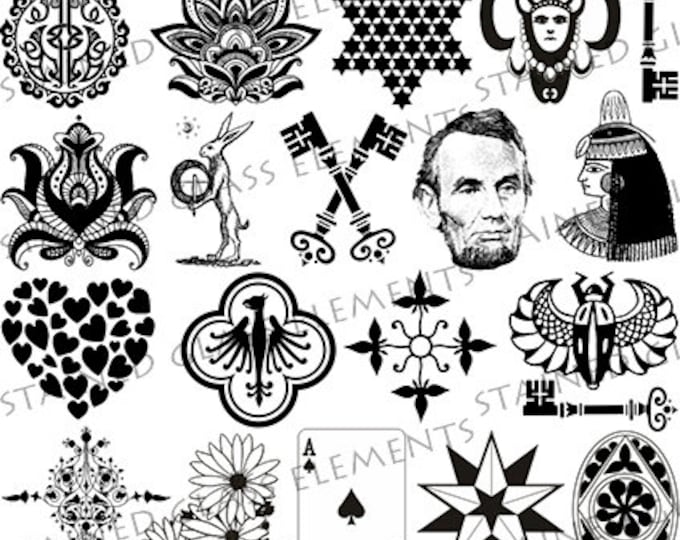 Sepia Ceramic decals, Egypt, Lincoln, Shakespearem key, fusible transfers, decals for beads, image transfer, ceramic decals glass pendants