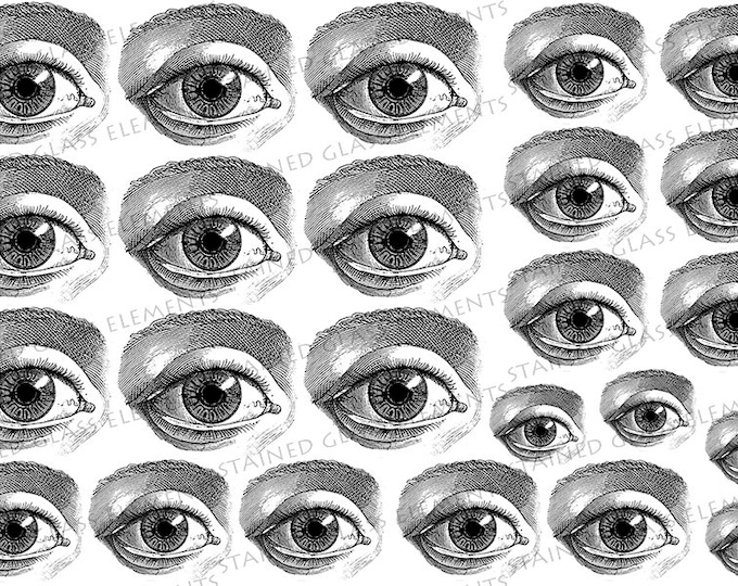 Eye ceramic decal waterslide transfer for ceramics tiles glassfusing enameling beads and mosaic firing temperature 1400-1562 ºF lover eyes