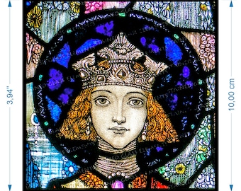 Saint ceramic decal for ceramics glassfusing enamelling firing temperature 1400-1562 ºF Clarke symbolism Arts and Crafts stained glass