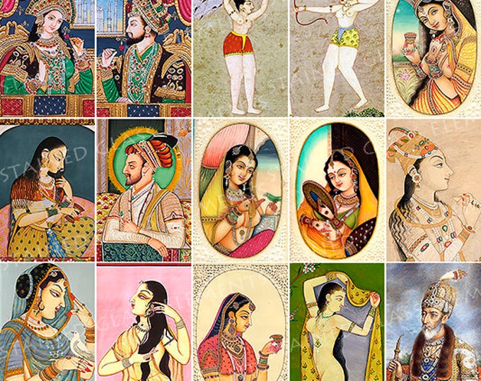 India decals, ceramic decal, mughal decals, decals jewelry, decal enameling, decals ceramics, decals glassfusing, exotic decals, indian girl