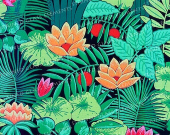 Jungle ceramic decal decorative waterslide transfer for ceramics tiles glassfusing enameling beads mosaic firing temperature 1400-1562 ºF