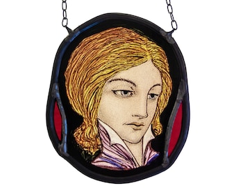 Harry Clarke kilnfired glass painting available with or without leadframe beautiful arts and crafts suncatcher beautiful window decoration