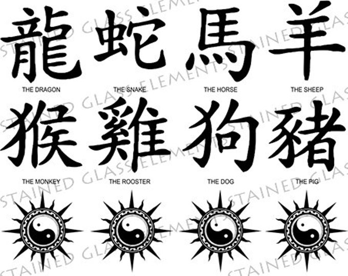 Zodiak keramische transfers, zodiac ceramic transfers, chinese transfers, astrology ceramic transfers glass pendants, enamelling emailleren