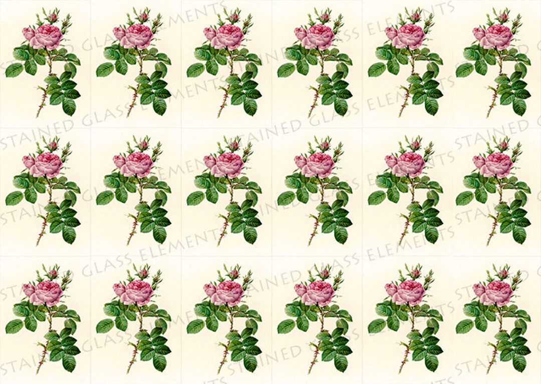 Roses Ceramic Decals, Flower Decals, Rose Ceramic Transfer, Flower