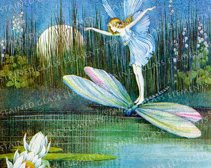 Fairies, ceramic decals, ceramic decal, decals fusible, fairy-tales, fusible transfers, glass decals, transfers, dragonfly ceramic decal