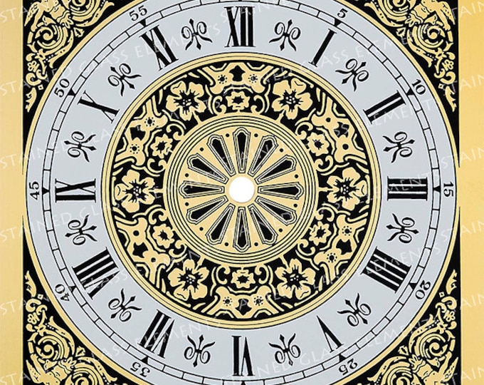 Clock dial ceramic decal, dial fusible transfers, image transfers, decals for ceramics, decals for glass, decals for enameling, 1400-1562 ºF