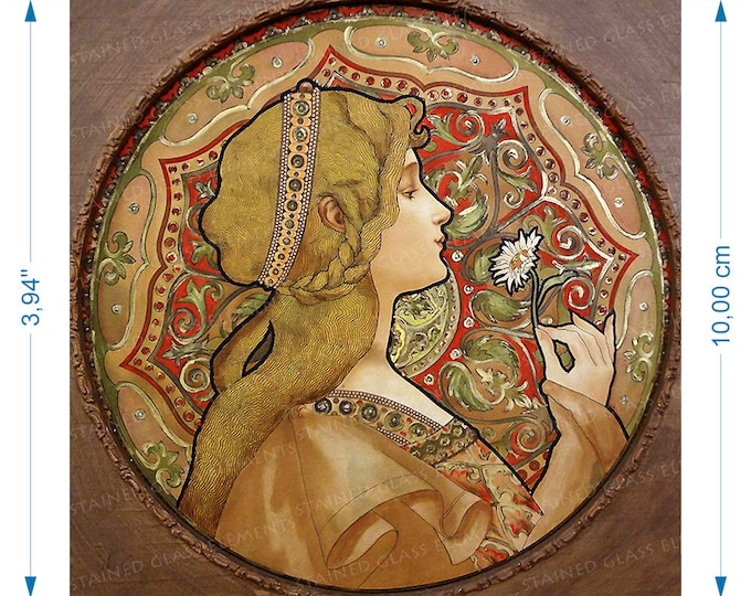 ceramic decal for ceramics glass fusion and enameling firing temperature 760-850 ºC (1400-1562 ºF) la marguerite beautiful girl art nouveau