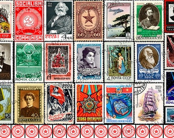 Ceramic decal USSR stamps waterslide transfer for ceramics tiles glassfusing enameling beads and mosaic firing temperature 1400-1562 ºF