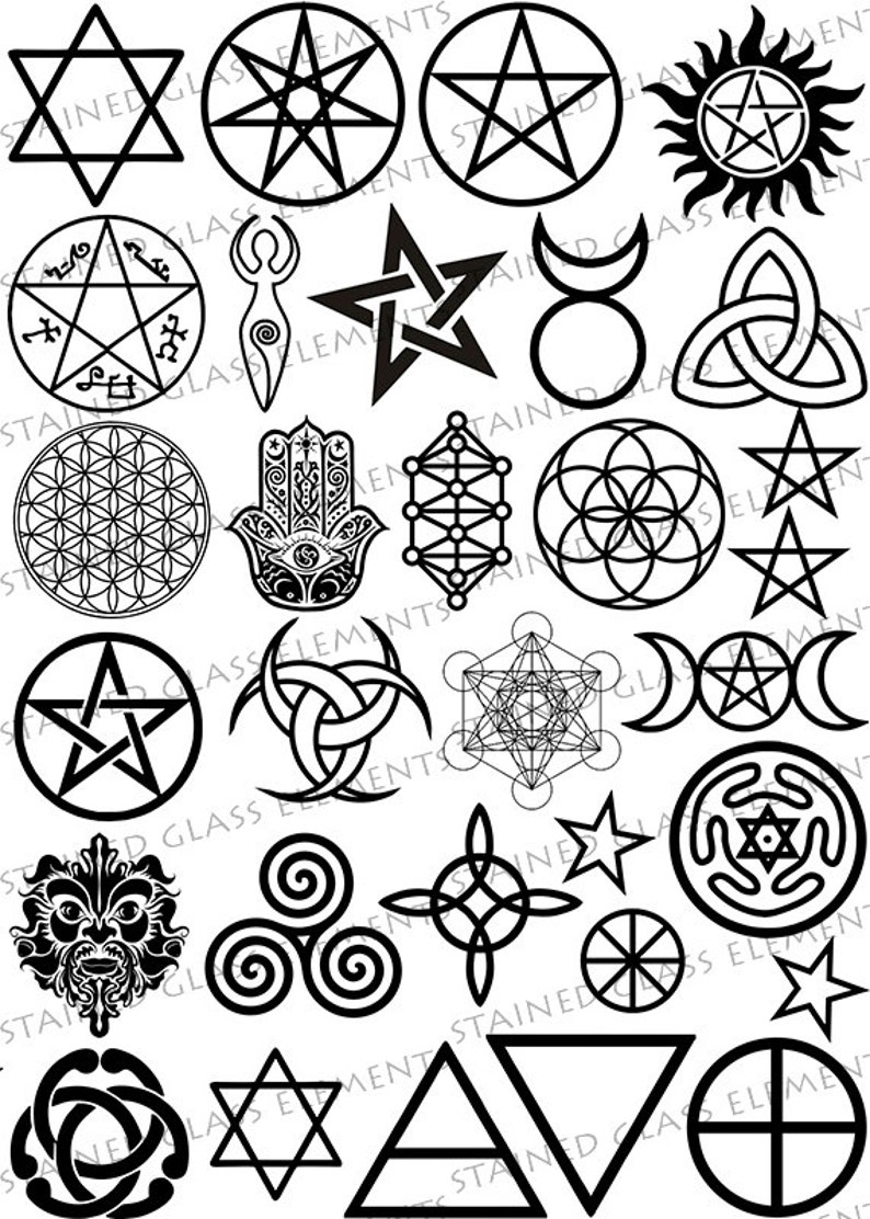 Ceramic Decals Wicca Ceramic Decals Sepia Decals Pentacle Etsy Canada