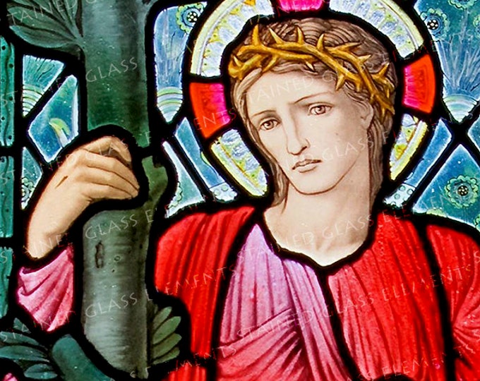 Saint fusible decal, Pre-Raphaelite decal, ceramic decal, stained glass, decals for ceramics, decals for enameling, keraamiset tarrat, 陶瓷貼花