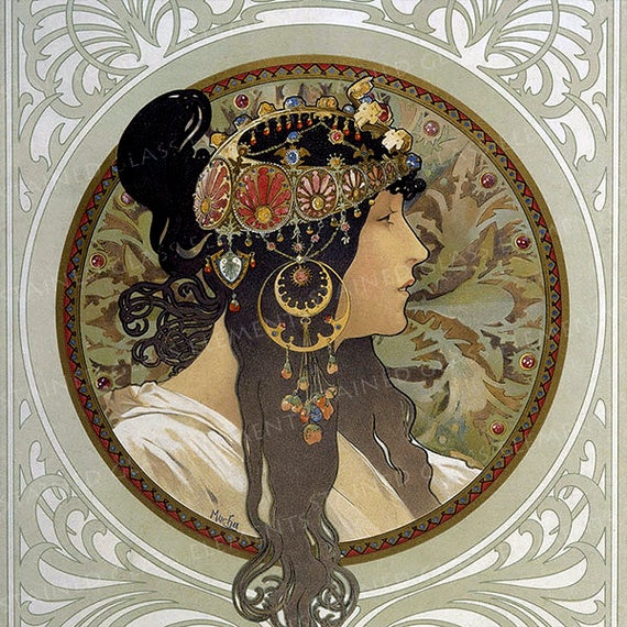 Decalcomanie Di Ceramica Di Mucha Alphonse Mucha Art Nouveau Etsy