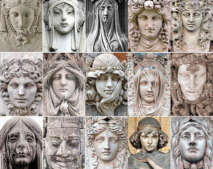 Sculptures decals, faces decals, stone faces, decals jewelry, decals enameling, decals jewelry, decals glassfusing, decals pedants, the best