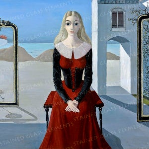 複製画　[トンネル]　ポール・デルヴォー画　ガラス加工　画面525×325mm ポール デルヴォー｜リトグラフ販売買取｜ギャラリーダッドアート