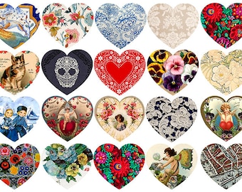 Ceramic decals, hearts, fusible transfers, decal sheet, ceramic decal sheet, hearts ceramic decals, ceramic decals pendants, valentines day