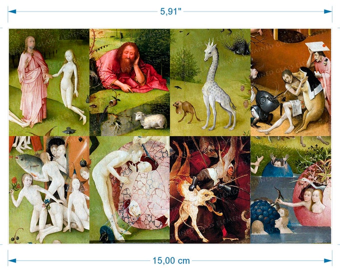 Hieronymus Bosch ceramic decals waterslide transfers for decoration of ceramics glassfusing enameling firing temp 720-800 ºC or 1328-1472 ºF