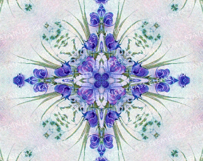 Ceramic decal flower, size 10 x 10cm (3.94 x 3.94 inch), firing temperature 1400-1562 ºF, ceramic decal tile, kaleidoscope ceramic decal