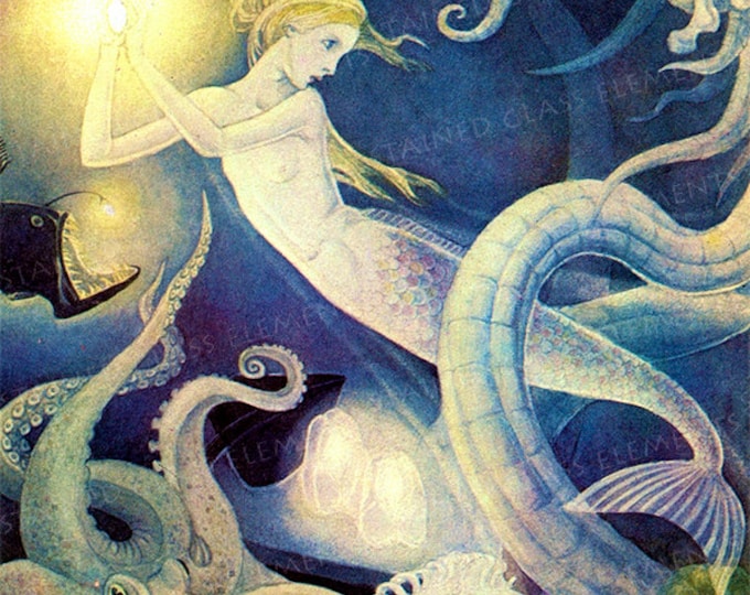 Decals for ceramics, mermaid fusible decals, ceramic decals 1400-1562 ºF, fusible transfers, Dorothy Lathrop, fusible decals for artists