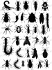 Insects ceramic decals fusible transfers for decoration of ceramics glassfusing enameling beads black or sepia spider fly beetle centipede 