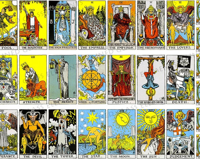 Tarot ceramic decals, Major Arcana, fusible transfers, decal sheet, esoteric decals,  symbolism ceramic decals, fortune telling, tarot cards