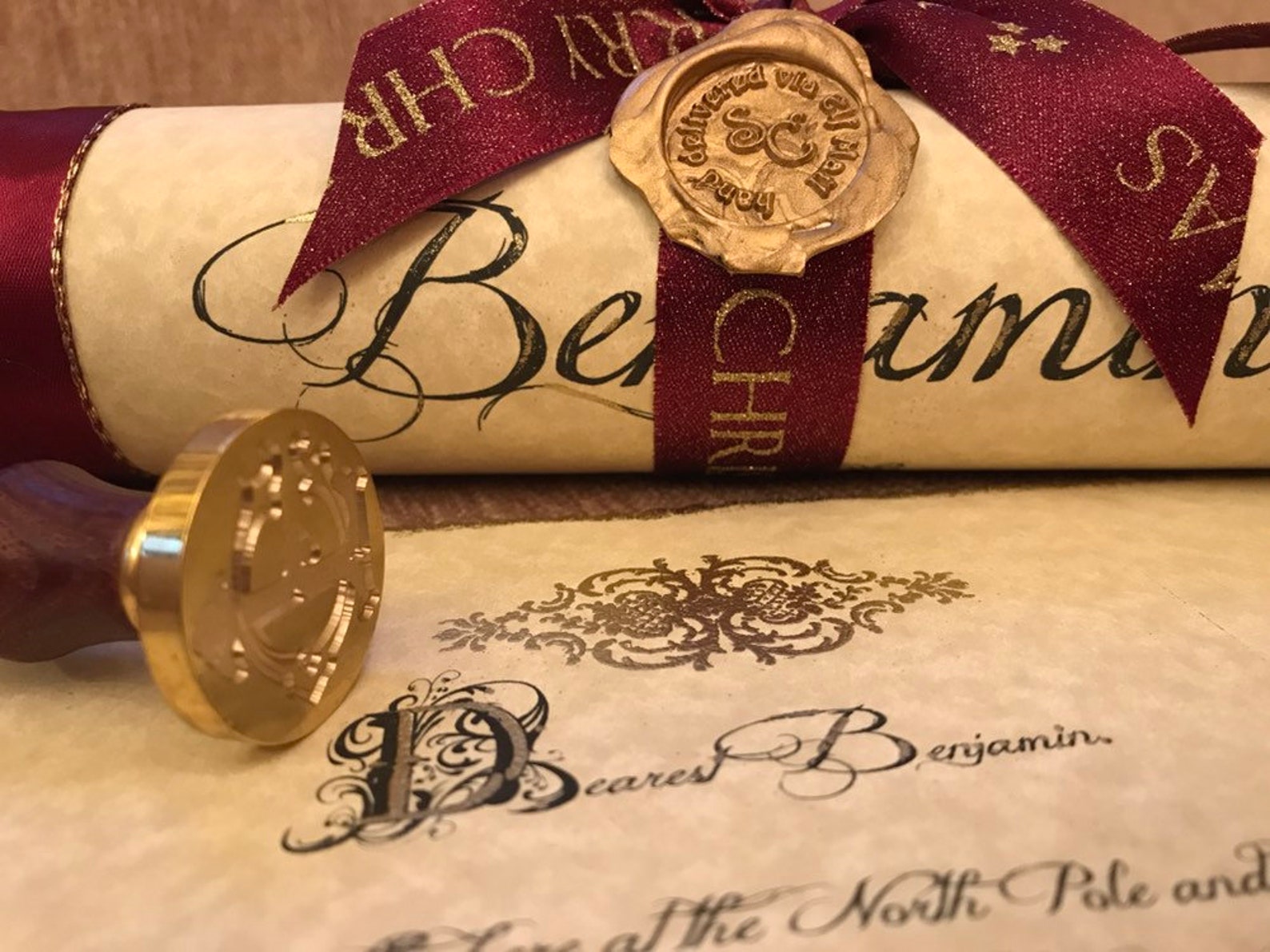 Antique Scented Gold Embossed Parchment Calligraphy Letter in Etsy