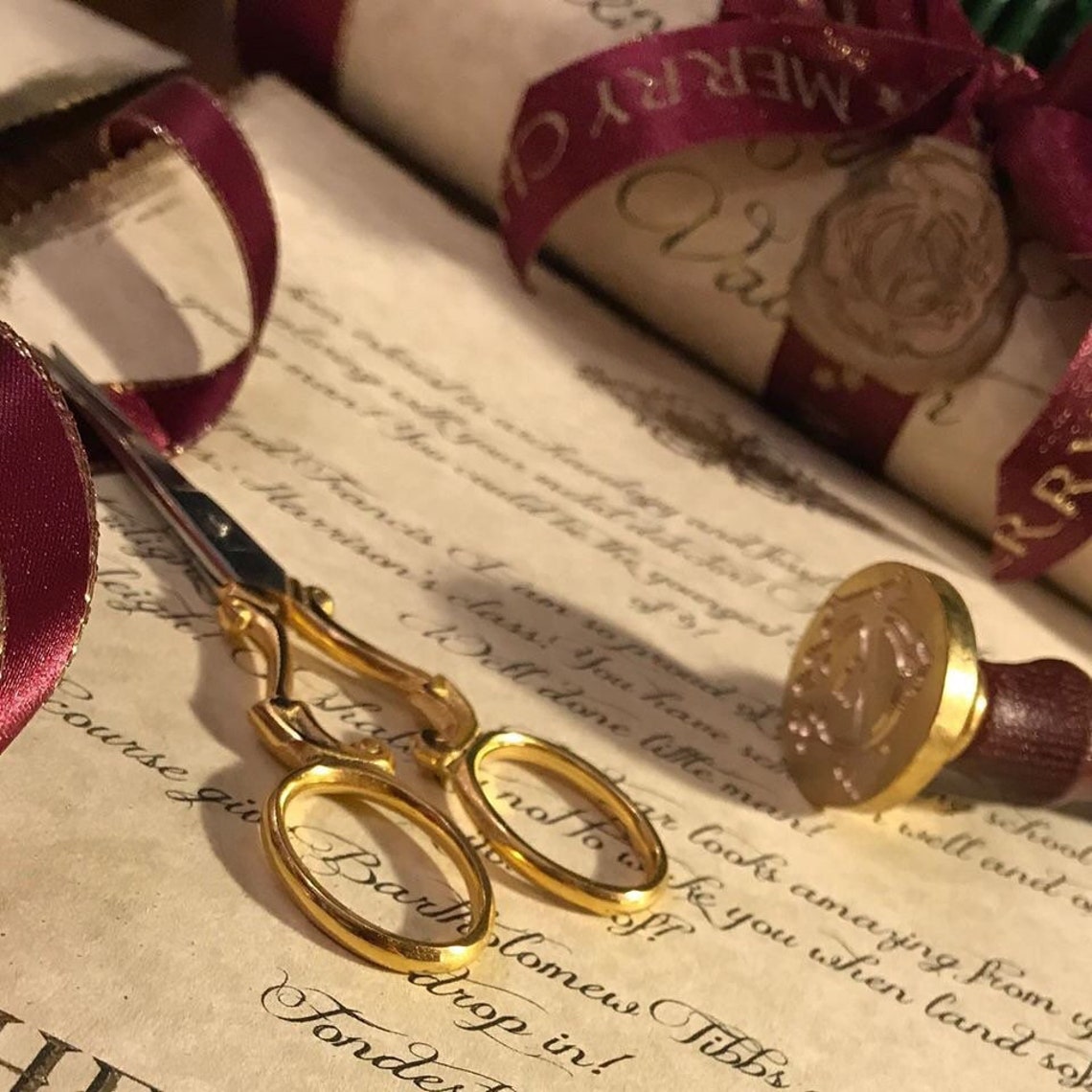 Antique Scented Gold Embossed Parchment Calligraphy Letter in Etsy