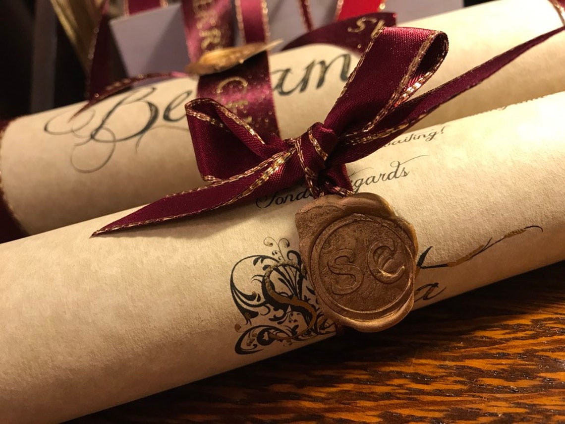 Antique Scented Gold Embossed Parchment Calligraphy Letter in Etsy